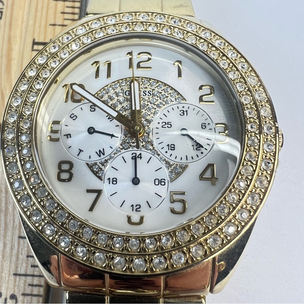 GUESS Day & Date Gold Watch U12549L1